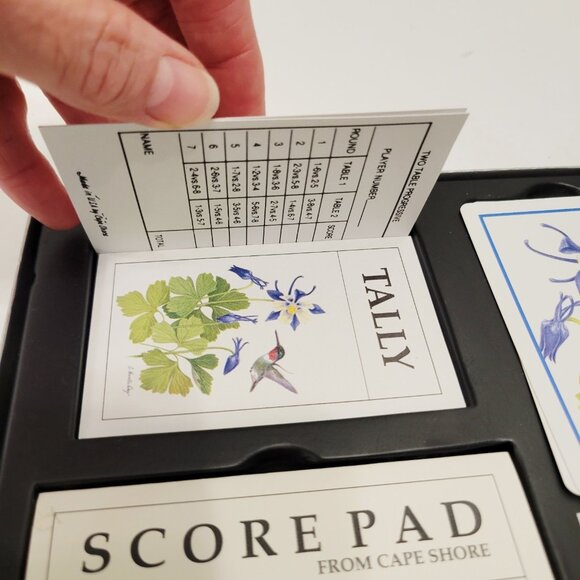 Vtg Bridge Card Game Set Cape Shore Humming Birds Tally Score Pad - Picture 5 of 5